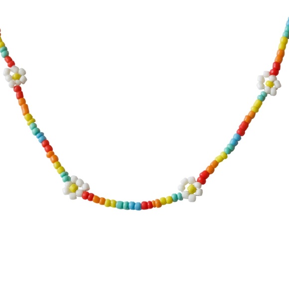 Rainbow Daisy Beaded Necklace - Picture 9 of 10